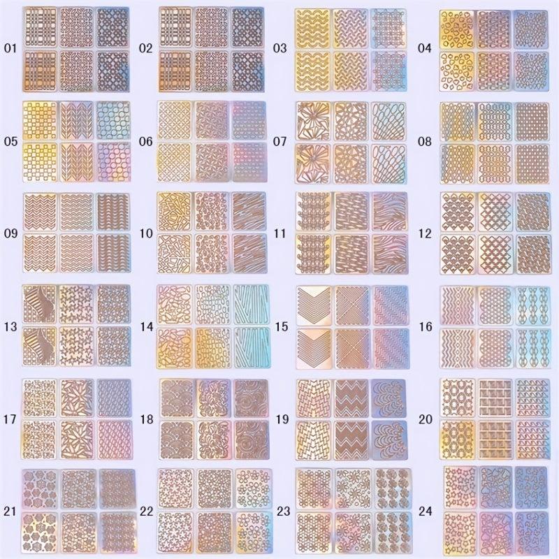 3D Laser Nail Decals Holographic Nail Stickers