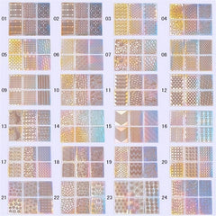 3D Laser Nail Decals Holographic Nail Stickers