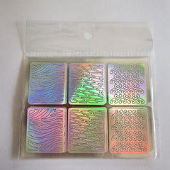 3D Laser Nail Decals Holographic Nail Stickers