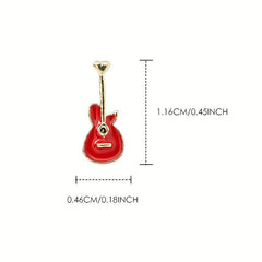Punk Guitars Nail Art Charms 3D Guitar Ornaments 5 Pcs