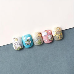 Bow Knot Bunny Nail Art Stickers Self Adhesive Nail Decals