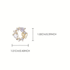Butterfly Heart Zirconia Wreath Nail Charms DIY