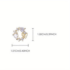 Butterfly Heart Zirconia Wreath Nail Charms DIY