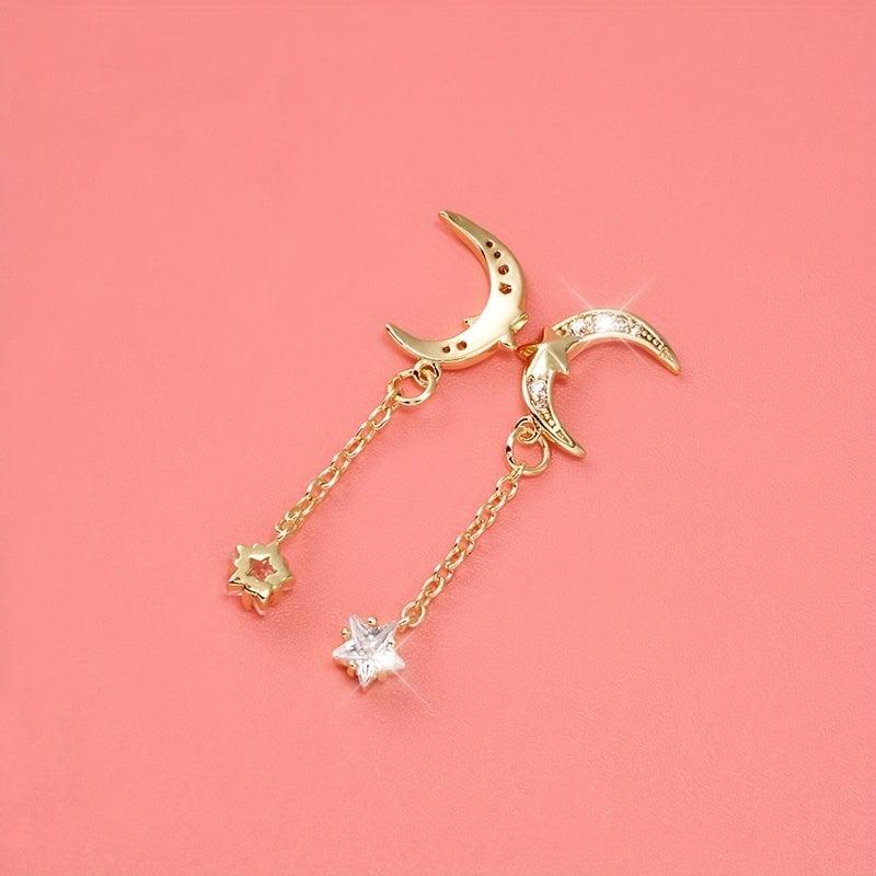 3D Moon Star Zircon Nail Pendant Y2K Nail Art Charms Nail Art Jewelry