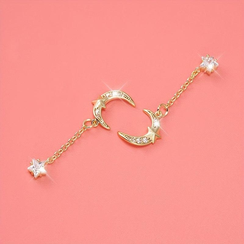 3D Moon Star Zircon Nail Pendant Y2K Nail Art Charms Nail Art Jewelry