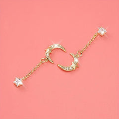 3D Moon Star Zircon Nail Pendant Y2K Nail Art Charms Nail Art Jewelry