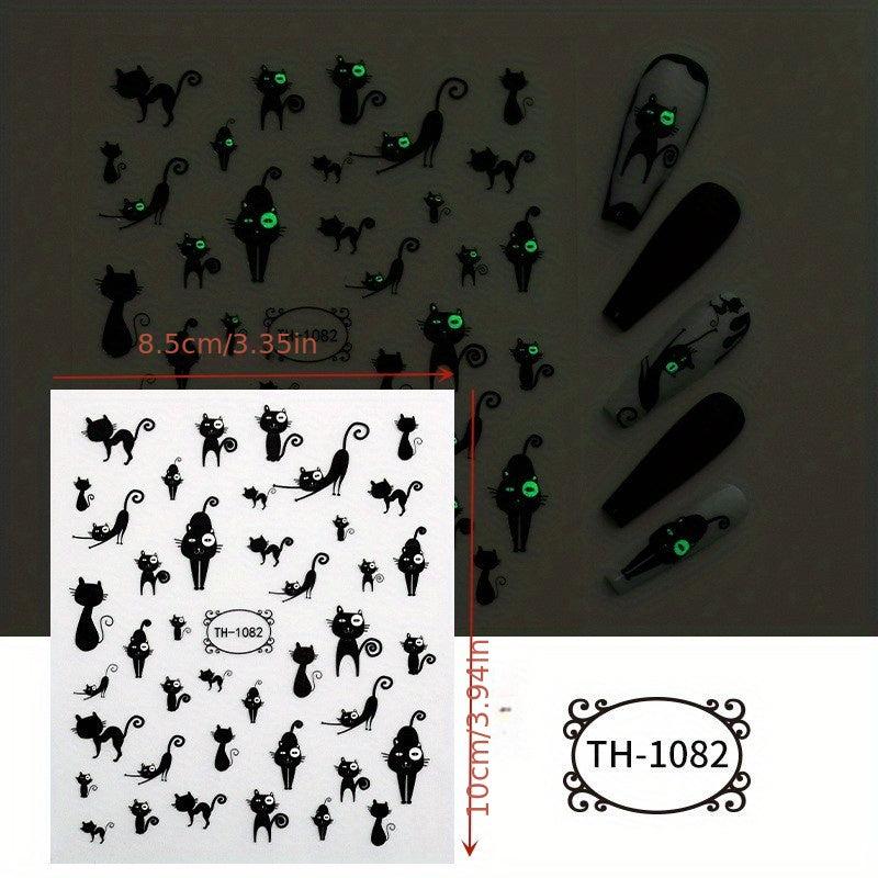 Halloween Nail Art Stickers Pumpkin Spider Witch Skull Ghost Nail Art Decals