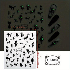 Halloween Nail Art Stickers Pumpkin Spider Witch Skull Ghost Nail Art Decals