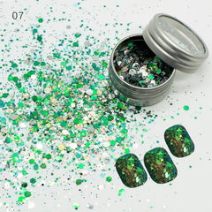 3D Nail Art Sequins Mixed Glitter Holographic Powder Manicure Sparkly Paillettes