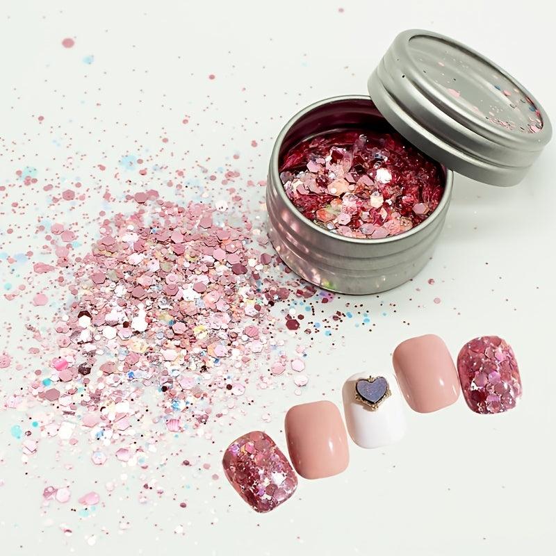 3D Nail Art Sequins Mixed Glitter Holographic Powder Manicure Sparkly Paillettes