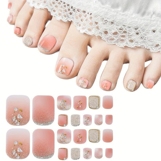 5 Sheets Full Wrap Toenail Art Stickers - Self Adhesive Toe Nail Details