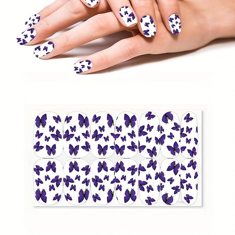 Butterfly Nail Polish Strips Self Adhesive Sticker Full Nail Wraps