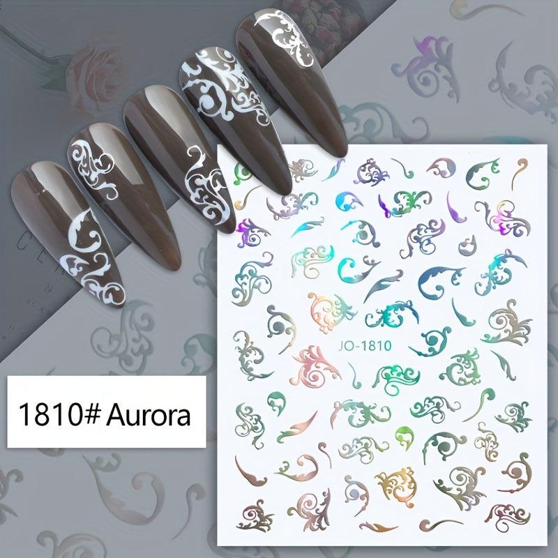 4 Sheets Retro Bohemian Totem Nail Art Stickers Self Adhesive Nail Art Decals