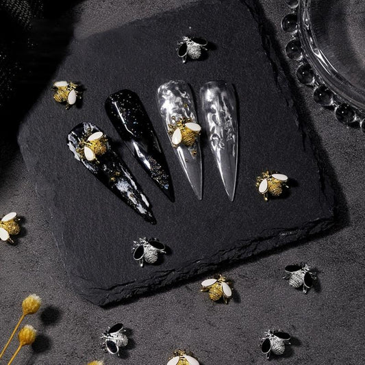 10pcs Bee Nail Art Charms Alloy 3D Punk Nail Accessories DIY Nail Salons