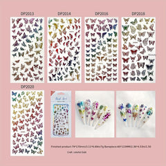 5 Sheets Butterfly Nail Art Stickers Self Adhesive Nail Decals DIY or Salons