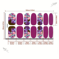 6 Sheets Nail Art Sticker & 3 Pcs Nail File Full Wrap Nail Art Decals