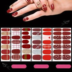 6 Sheets Nail Art Sticker & 3 Pcs Nail File Full Wrap Nail Art Decals