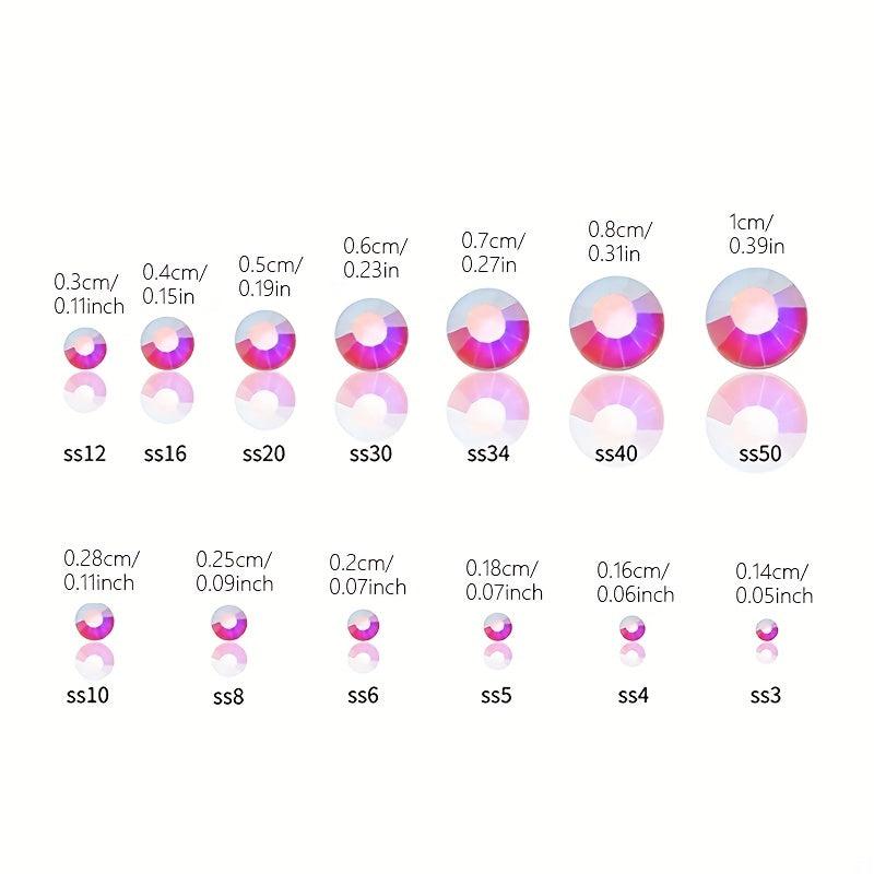 1440 Round Nail Rhinestones Crystal AB Gemstones