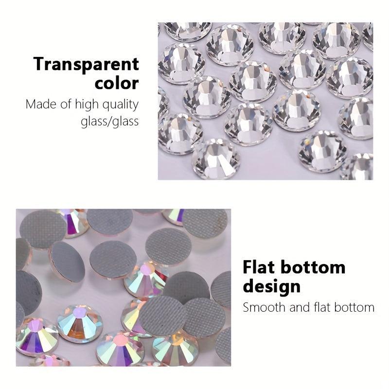 1440 Round Nail Rhinestones Crystal AB Gemstones