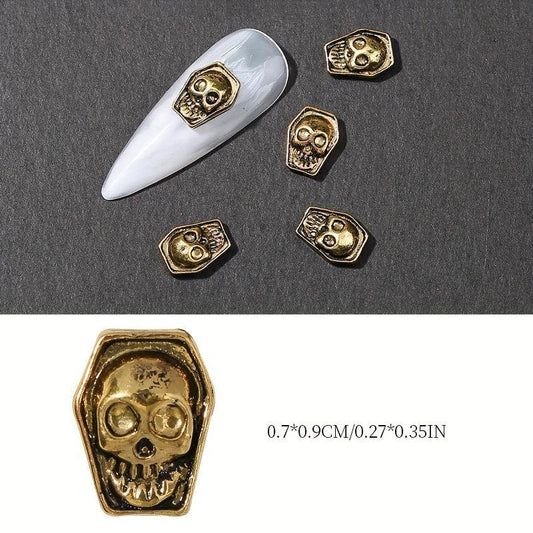 30pcs Halloween Nail Art Charms Retro Skull Accessories