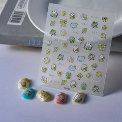 5D Embossed Flower Nail Art Stickers Nail Decals DIY Nail Stickers