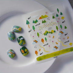 5D Embossed Flower Nail Art Stickers Nail Decals DIY Nail Stickers