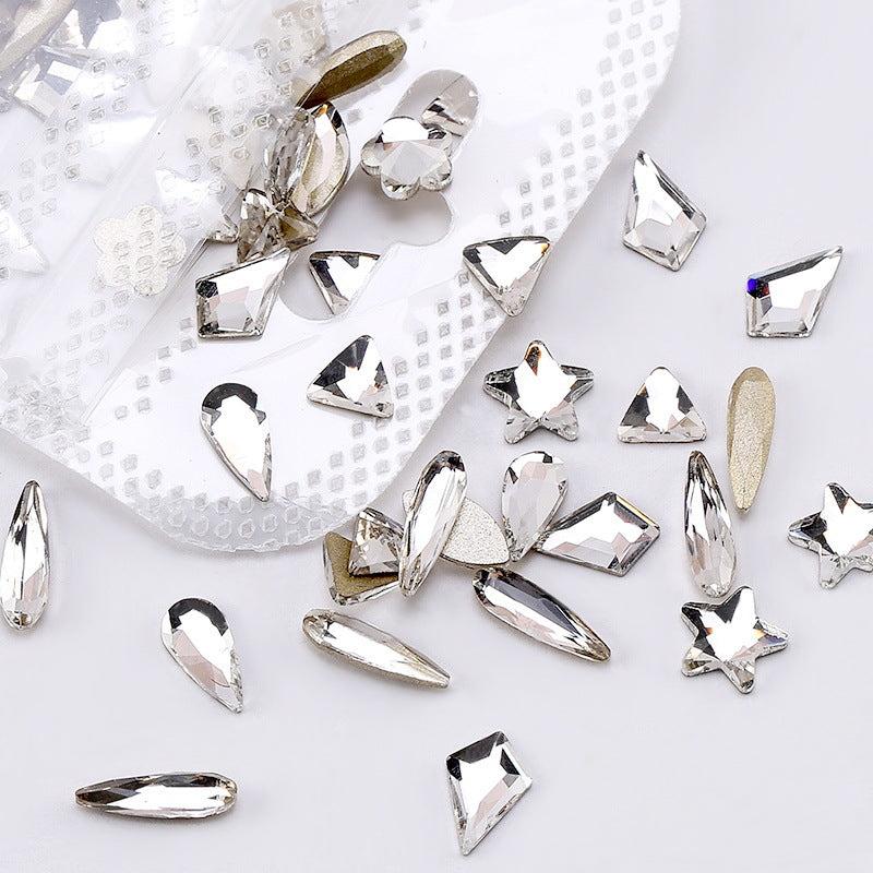 50pcs Nail Rhinestones Flat Back Crystal Diamonds for Nail Art and Jewelry