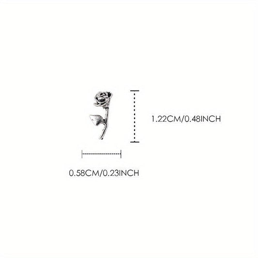 10Pcs Punk Rose Flowers Y2K Nail Art Charms Easter Gift 3D Nails DIY