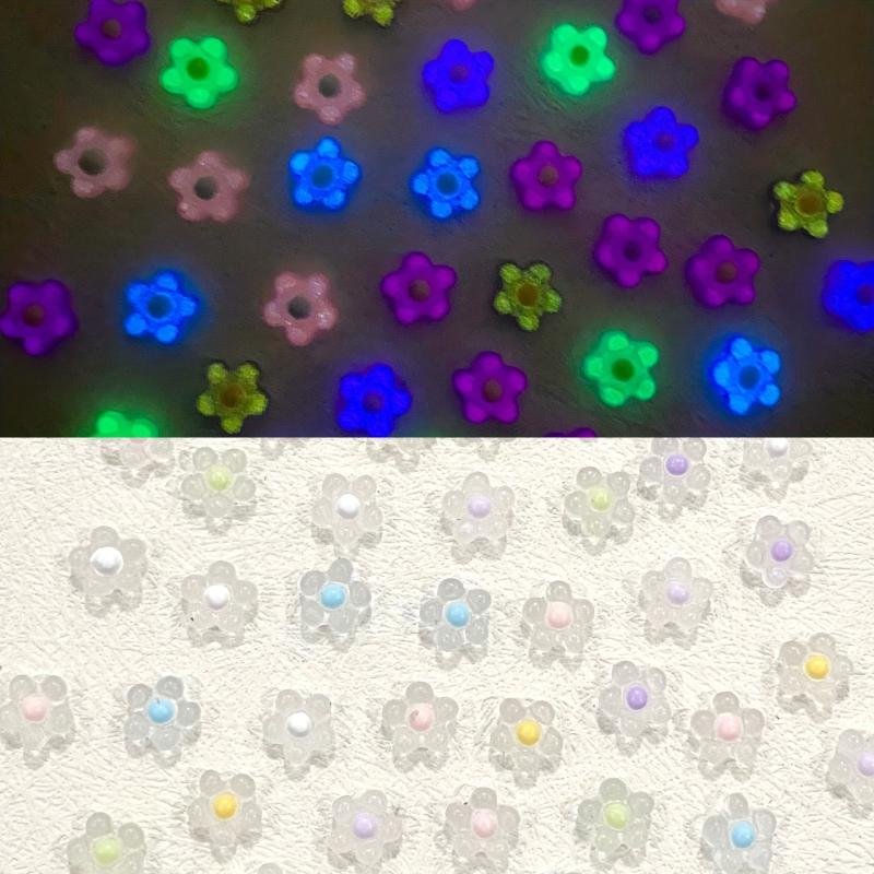 3D Flowers Nail Charms For Women Nail Art - Resin Luminous Nail Charms