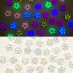3D Flowers Nail Charms For Women Nail Art - Resin Luminous Nail Charms