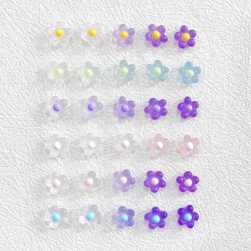 3D Flowers Nail Charms For Women Nail Art - Resin Luminous Nail Charms