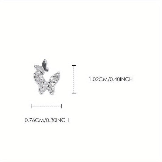 10 Pcs 3D Alloy Butterfly Nail Charms Metal Nail Gems