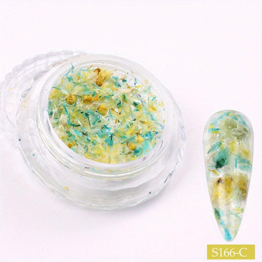 3D Dried Flowers Nail Art Decoration Stickers DIY Manicure Designs