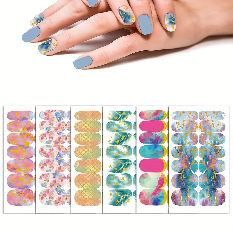 Marble Nail Polish Stickers Self Adhesive Art Decal Strips Kit