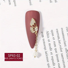 3D Diamond Charms Metal Nail Rhinestone Pendant Chain DIY Nail Decor