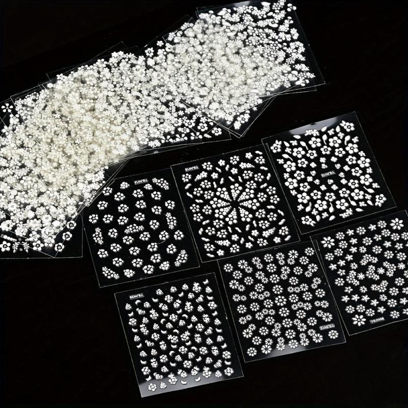 30pcs Self Adhesive Flower Nail Art Stickers - Nail Art Decals for DIY or Salons