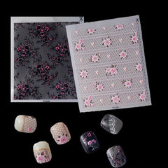 5D Embossed Rose Nail Art Stickers - Self Adhesive Nail Art Supplies