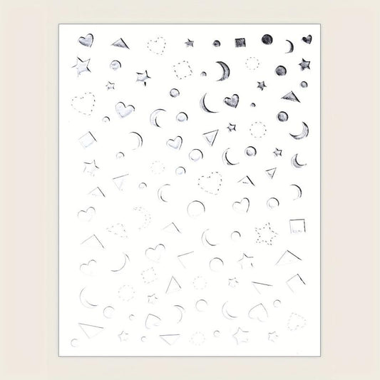 Moon Love Heart Triangle Nail Art Stickers Self-adhesive