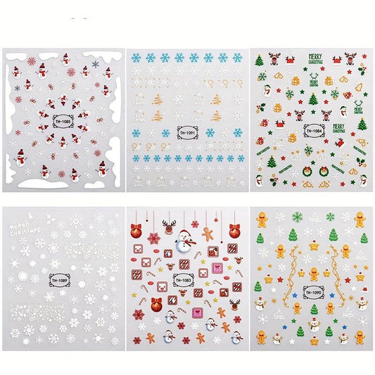 Christmas Nail Art Stickers Snowflake Elk Christmas Tree Nail Art Decals