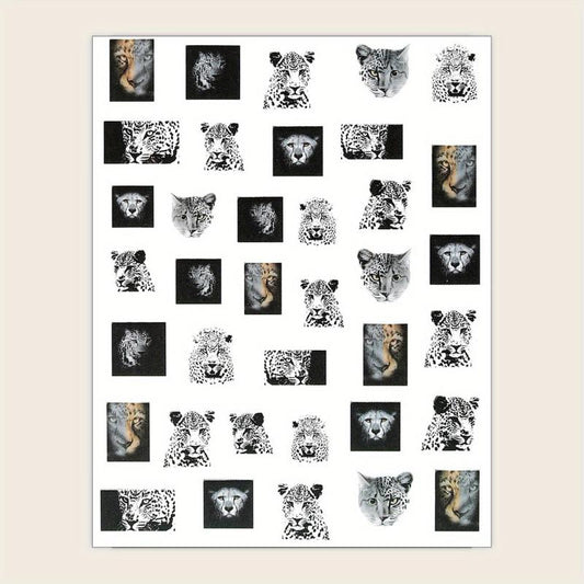 3D Leopard Nail Art Stickers Water Transfer Nail Decals - Acrylic Supplies