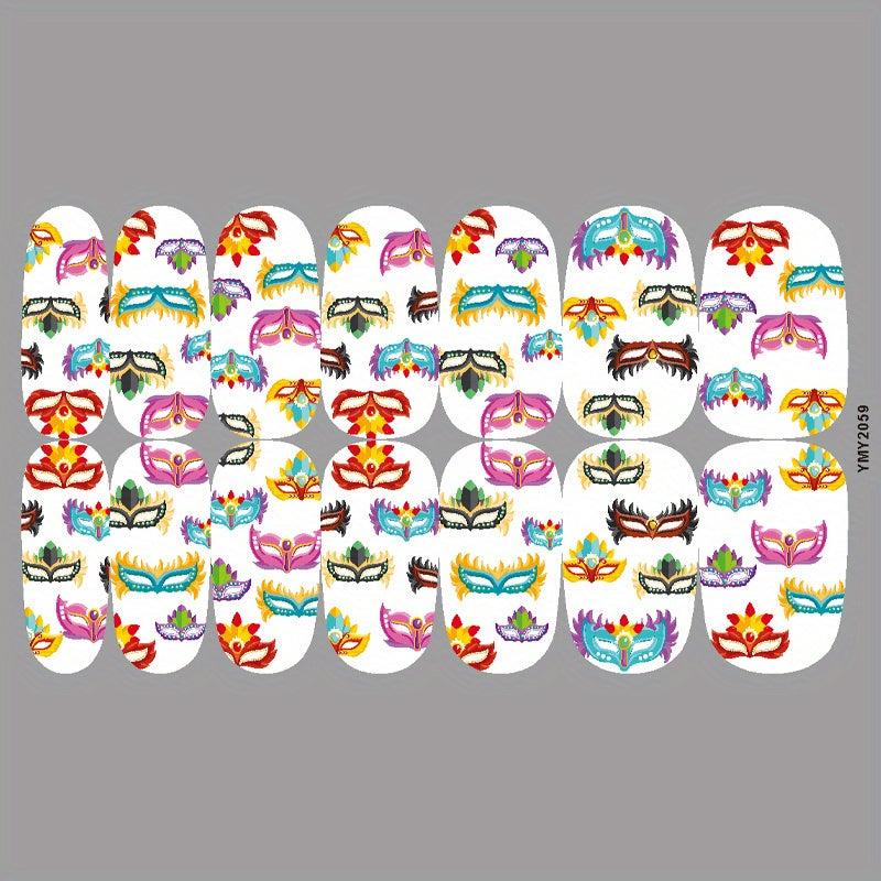 Carnival Nail Art Stickers Decals Self Adhesive Nail Decoration DIY Manicure