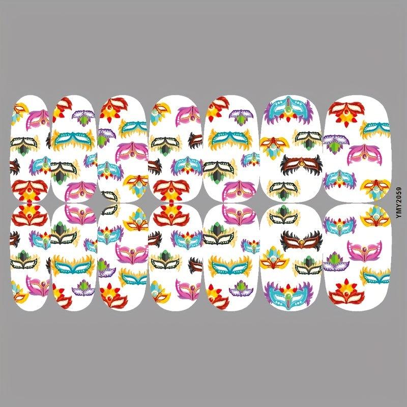 Carnival Nail Art Stickers Decals Self Adhesive Nail Decoration DIY Manicure