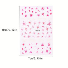 6pcs Maple Leaf Pumpkin Nail Art Stickers For Fall
