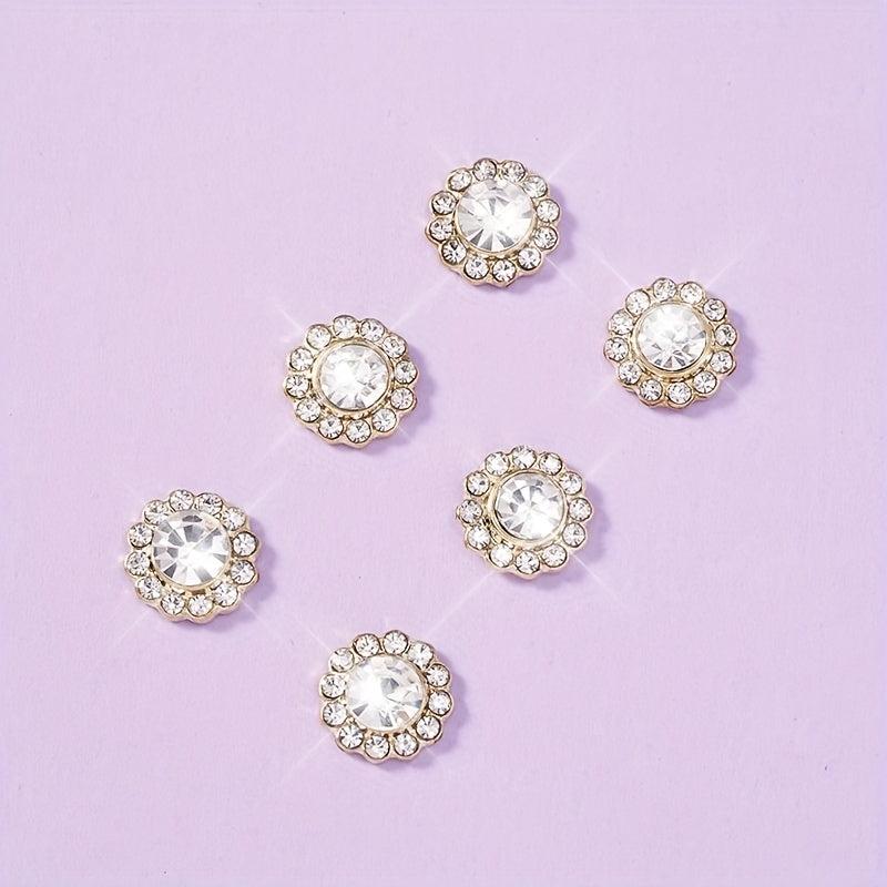 Crystal Flower Nail Charms Acrylic Nails 2pcs