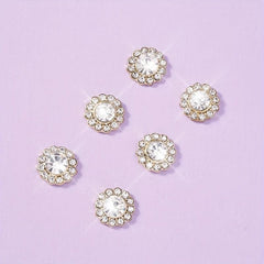 Crystal Flower Nail Charms Acrylic Nails 2pcs