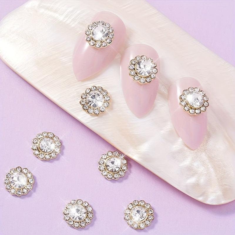 Crystal Flower Nail Charms Acrylic Nails 2pcs