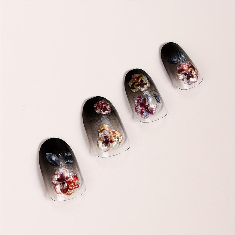 Holographic Flower Nail Art Stickers Decals 5D Embossed