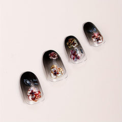 Holographic Flower Nail Art Stickers Decals 5D Embossed