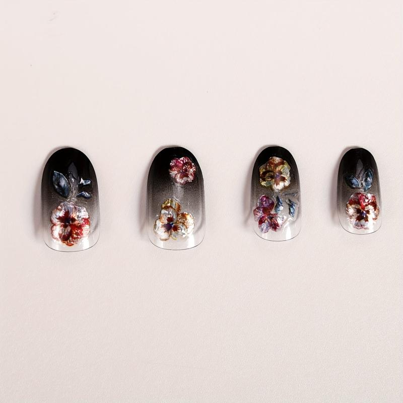 Holographic Flower Nail Art Stickers Decals 5D Embossed