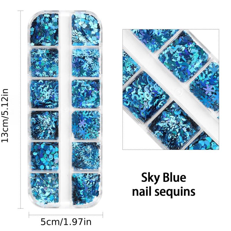 Y2K Star Snowflake Nail Accessories Box